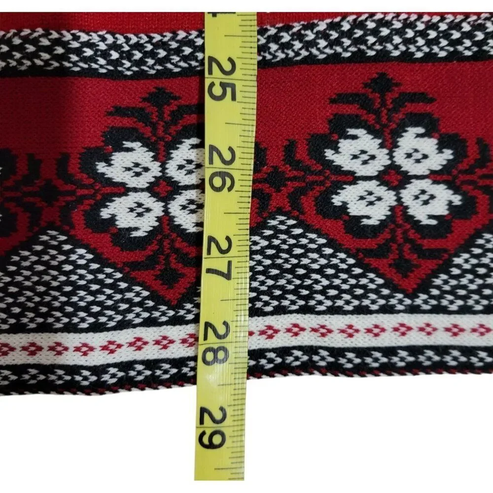 Lorena Original Design Womens Wrap Cape Shawl One Size Red Geometric Design‎ NEW